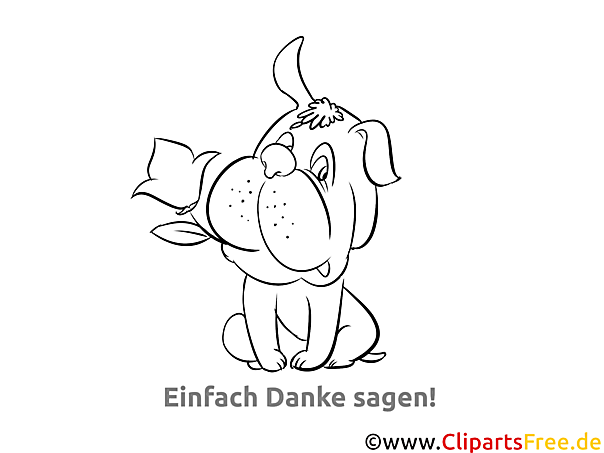 Hund kostenlose Malvorlage Danke