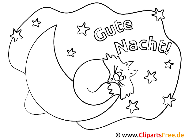 schlafende tiere auf dem mond gute nacht ausmalbilder