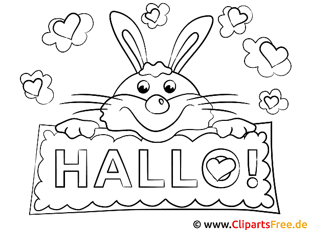hase hallo ausmalbilder für kinder kostenlos ausdrucken