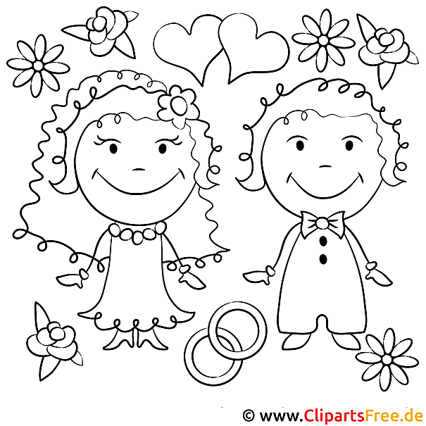 ausmalbild hochzeit