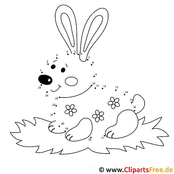 osterhase zahlenbild zu ostern