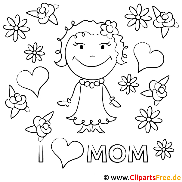 i love mom  malvorlage zum muttertag