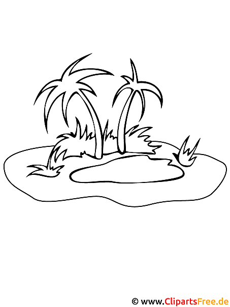 insel mit palmen malvorlage gratis