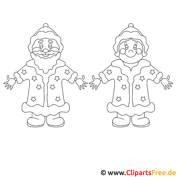 Ded Moroz und Snegurochka Bild - Malvorlage Ded Moroz und Snegurochka Bild - Malvorlage