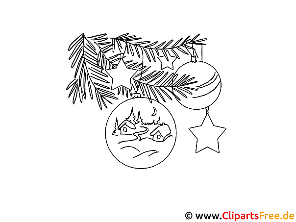 weihnachten ausmalbild schmuck auf tannenbaum