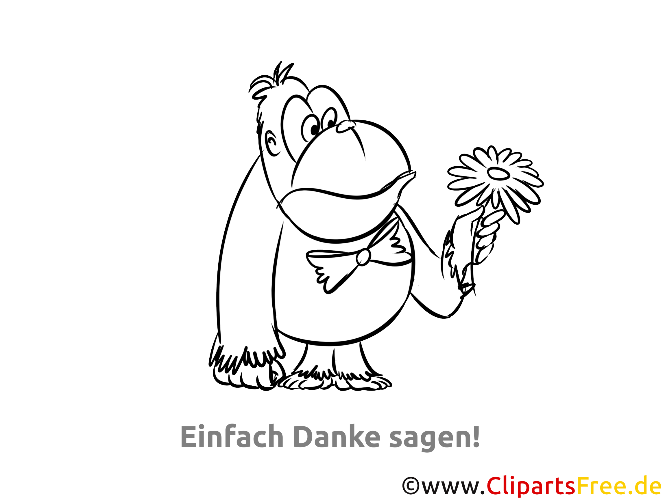 Makaken kostenlose Malvorlage Danke