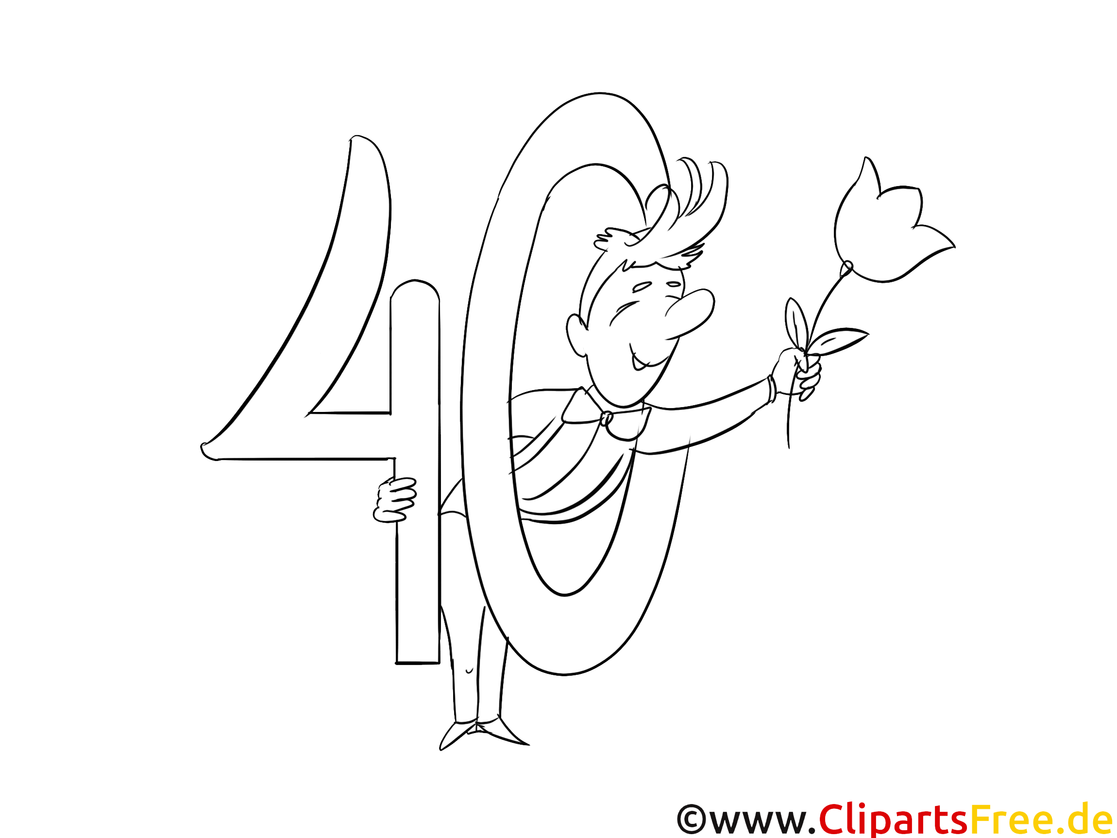 40 Jahre Jubiläum Malvorlage
