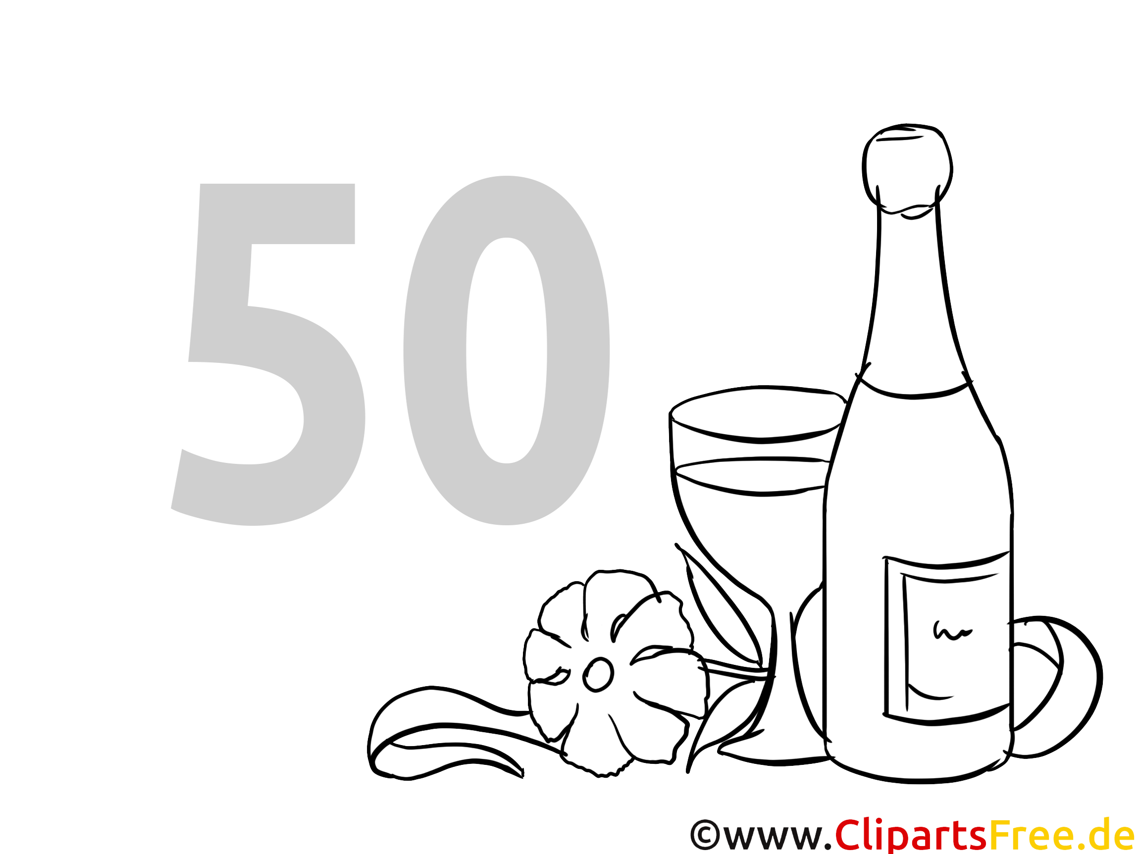 50 Jahre Party Ausmalbild