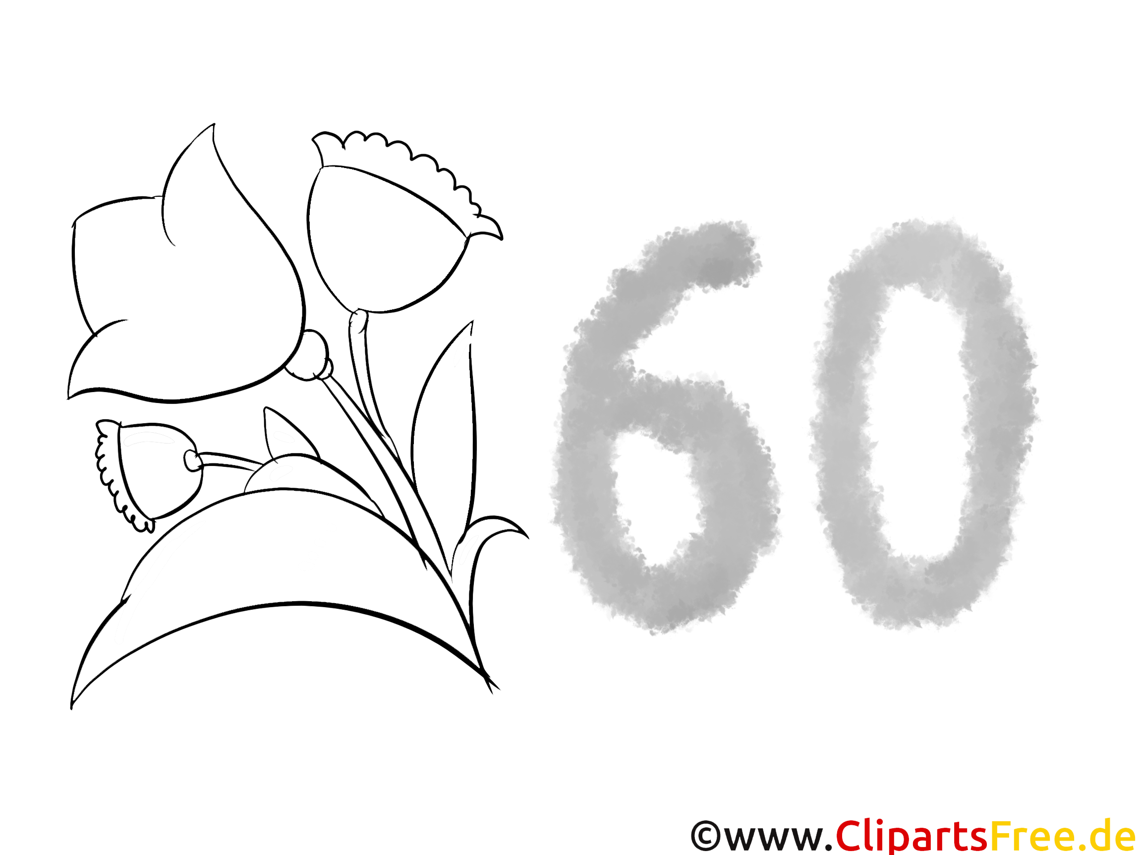 60 Jahre Geburtstagseinladung selbst ausmalen