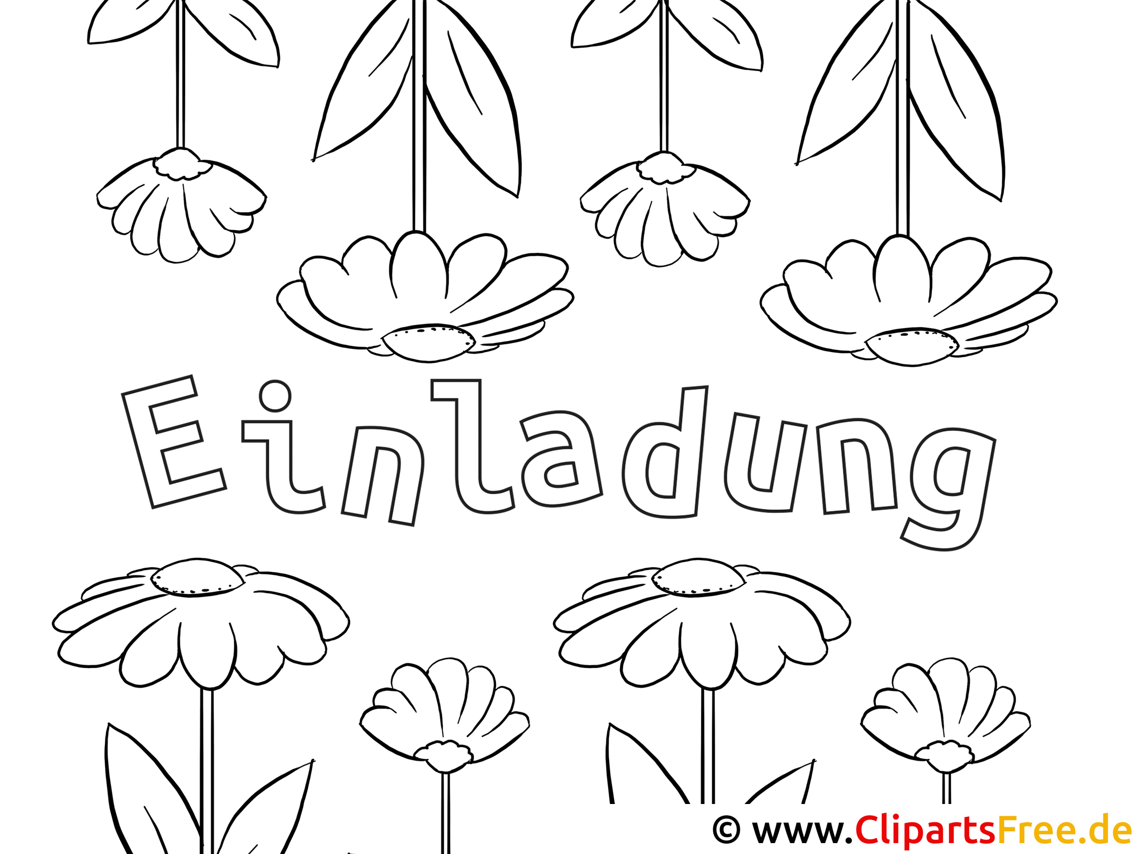 Einladung Vorlage zum Drucken und Ausmalen