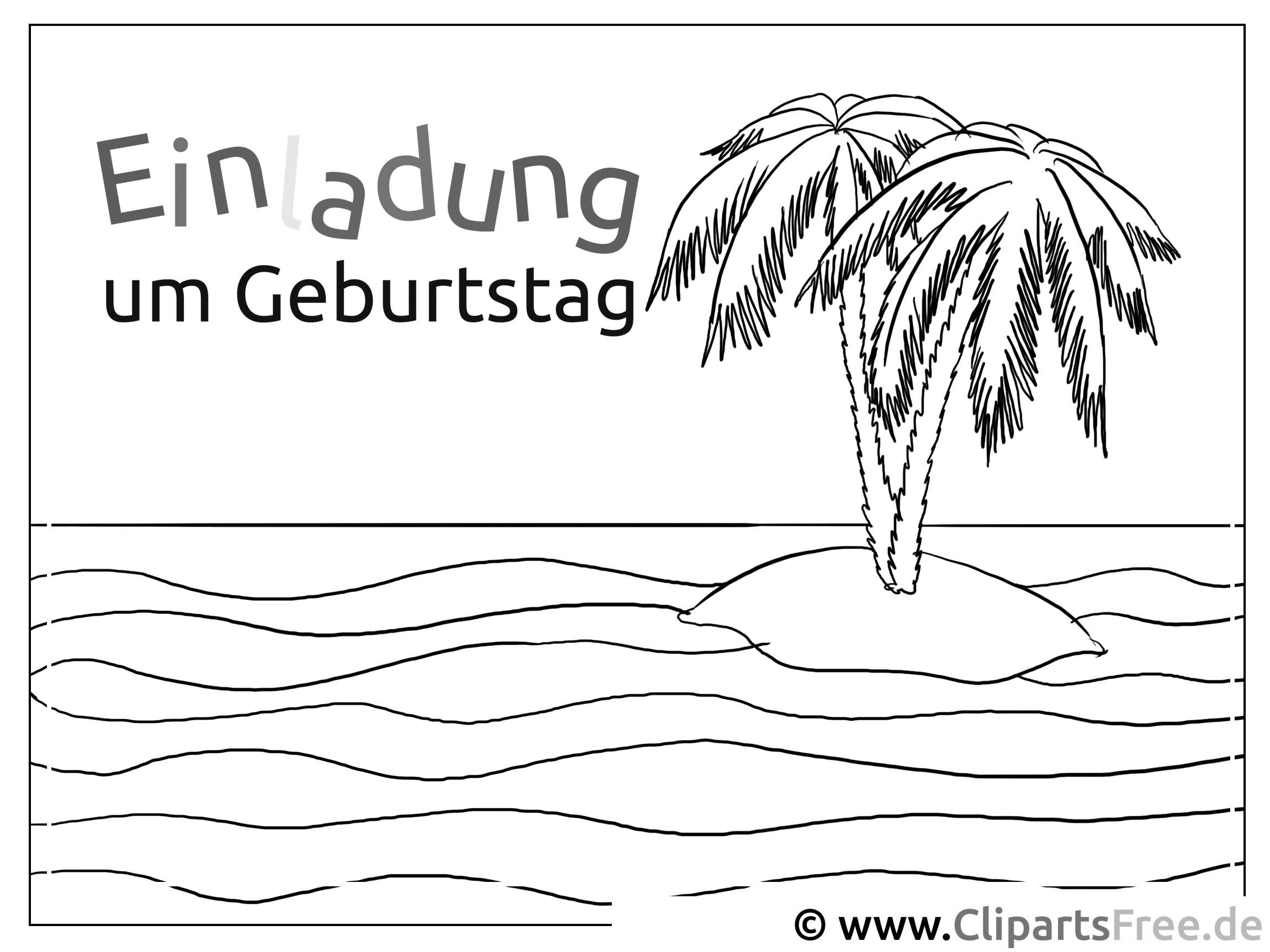 malvorlage insel mit palme  tippsvorlage