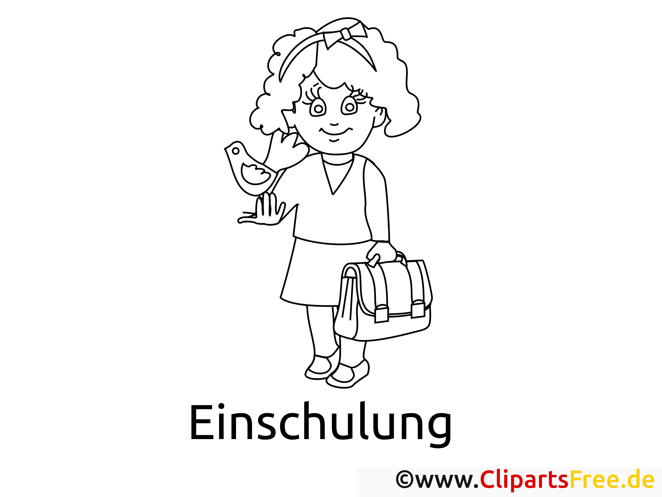 Kostenlose Malvorlage Einschulung