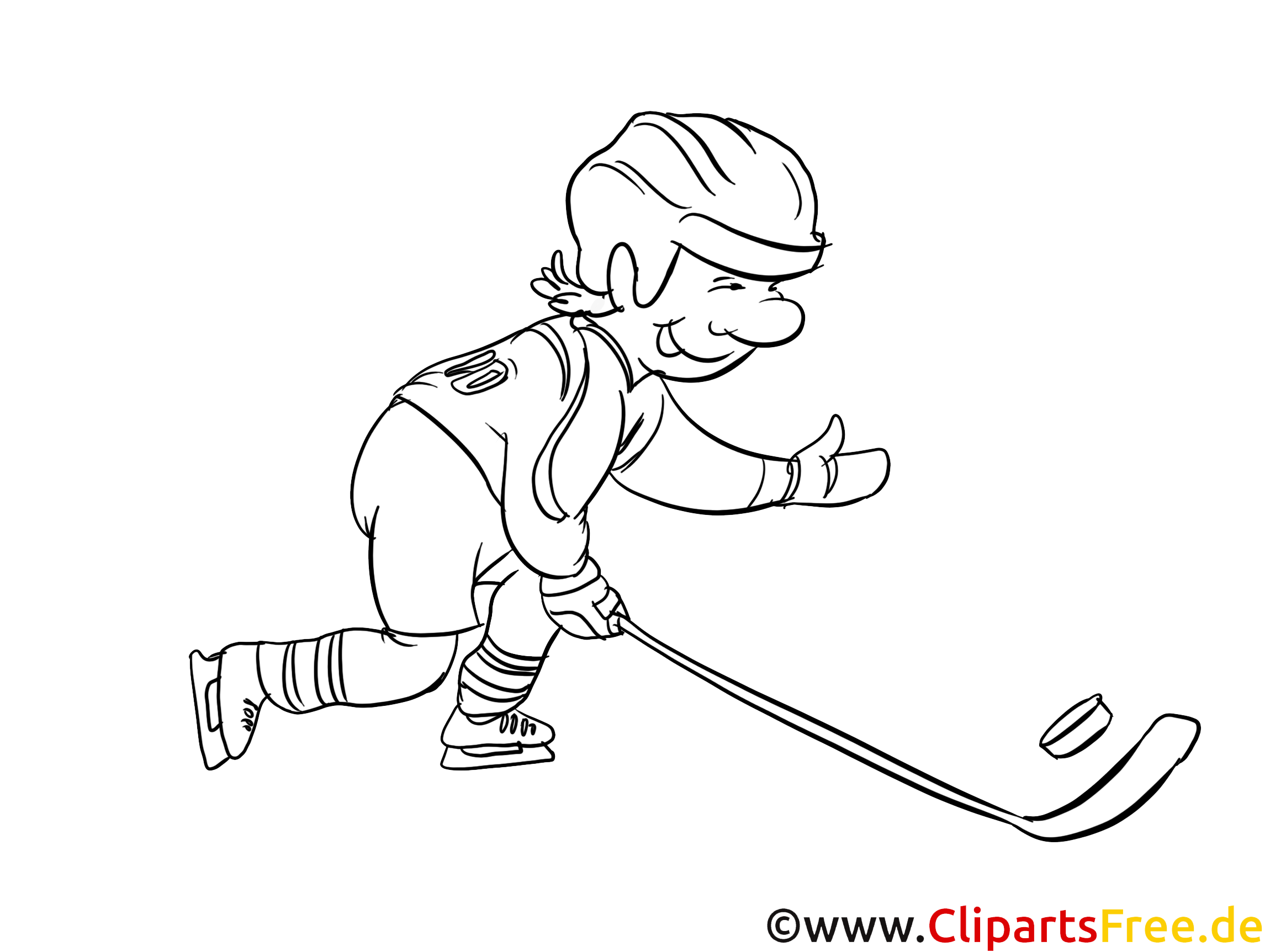 Cartoon Eishockey Bild zum Drucken und Malen