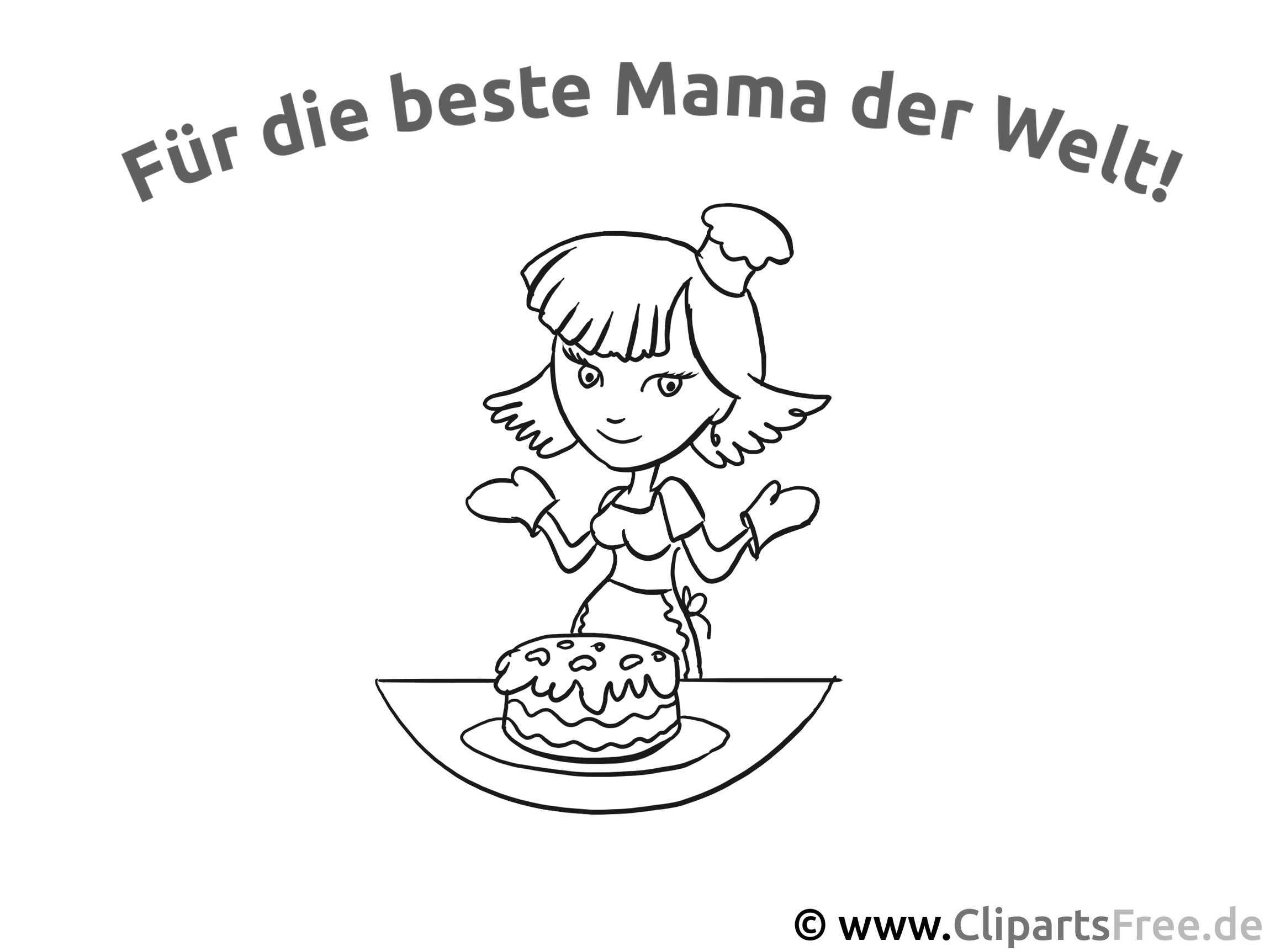 Karte für Mama Ausmalvorlage, Malvorlage, Malbild gratis
