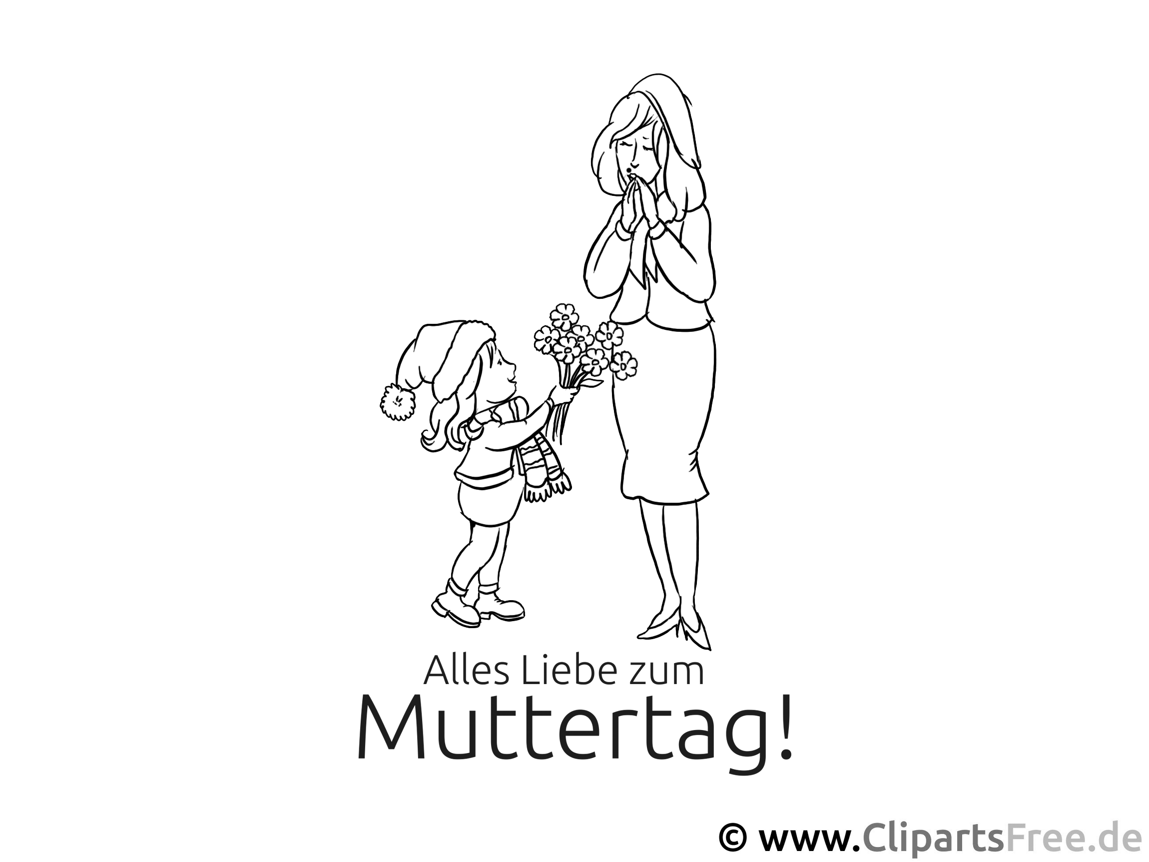 Mama mund Kind Bild zum Ausmalen gratis
