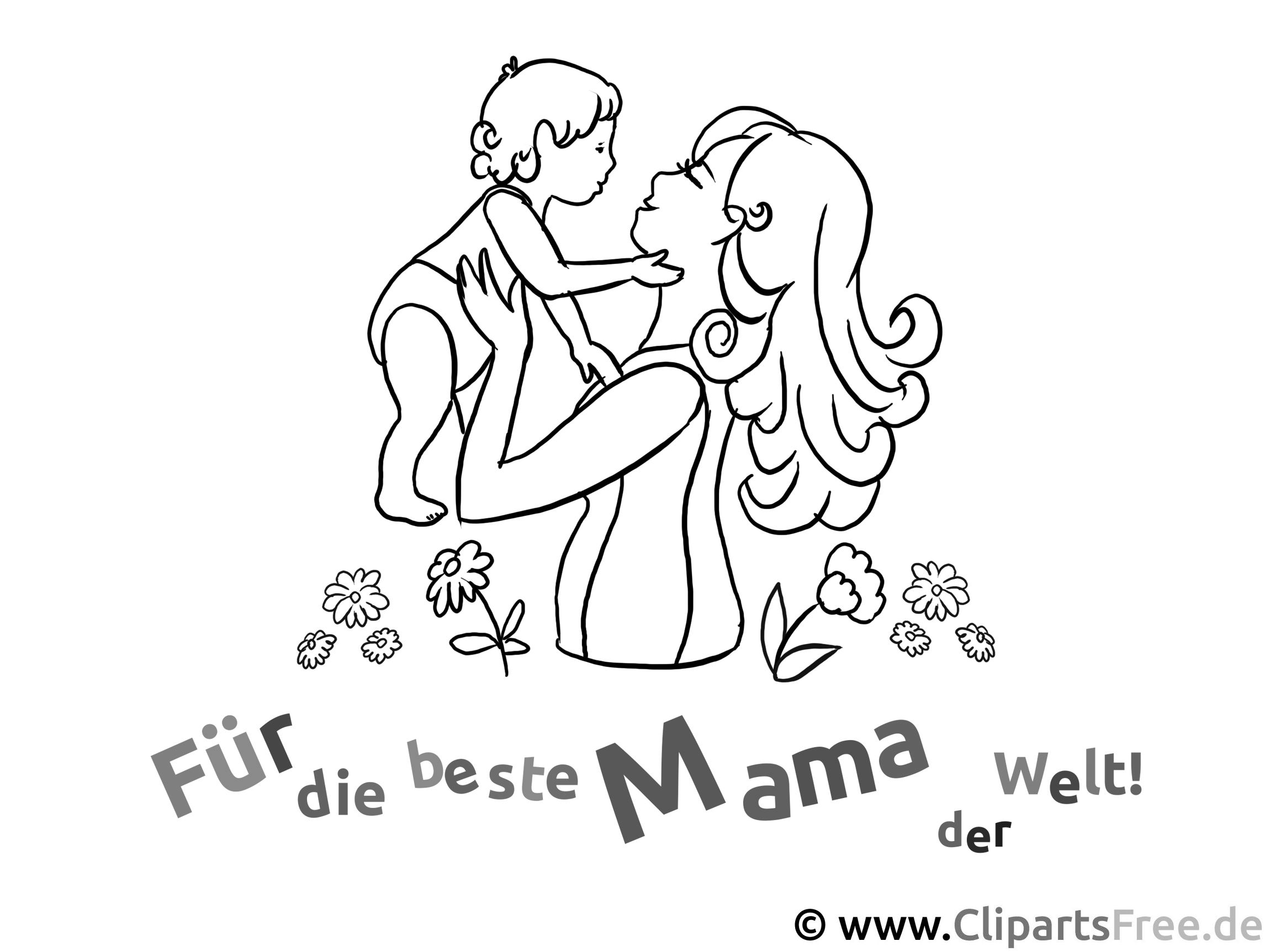 Mutter mit Kind Ausmalbilder zum Muttertag