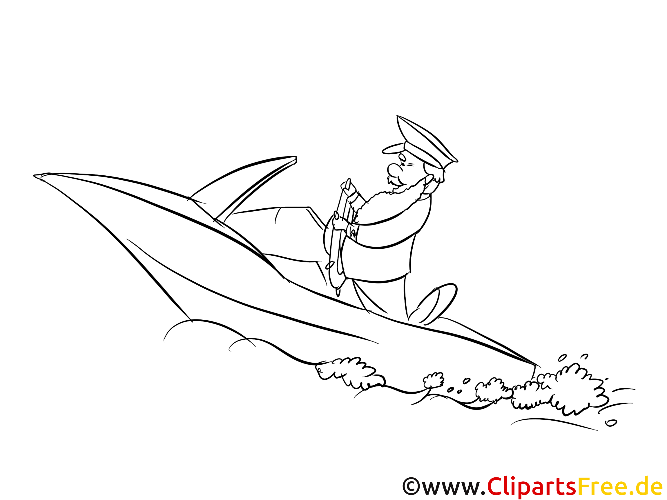 Ausmalbild Motorboot