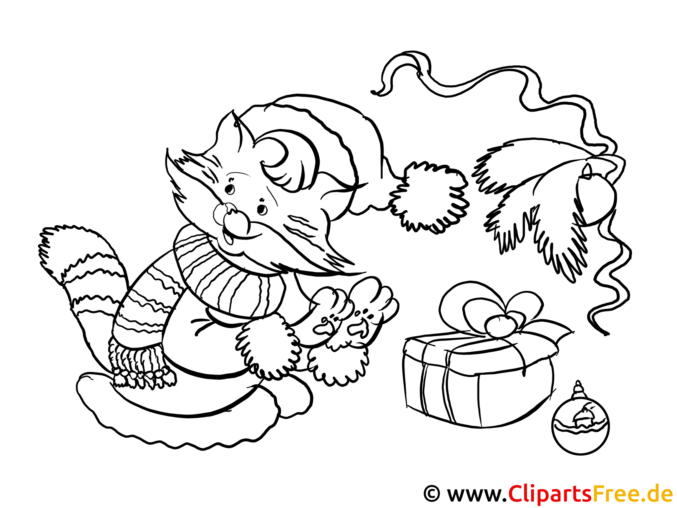 Malvorlage weihnachten katze information