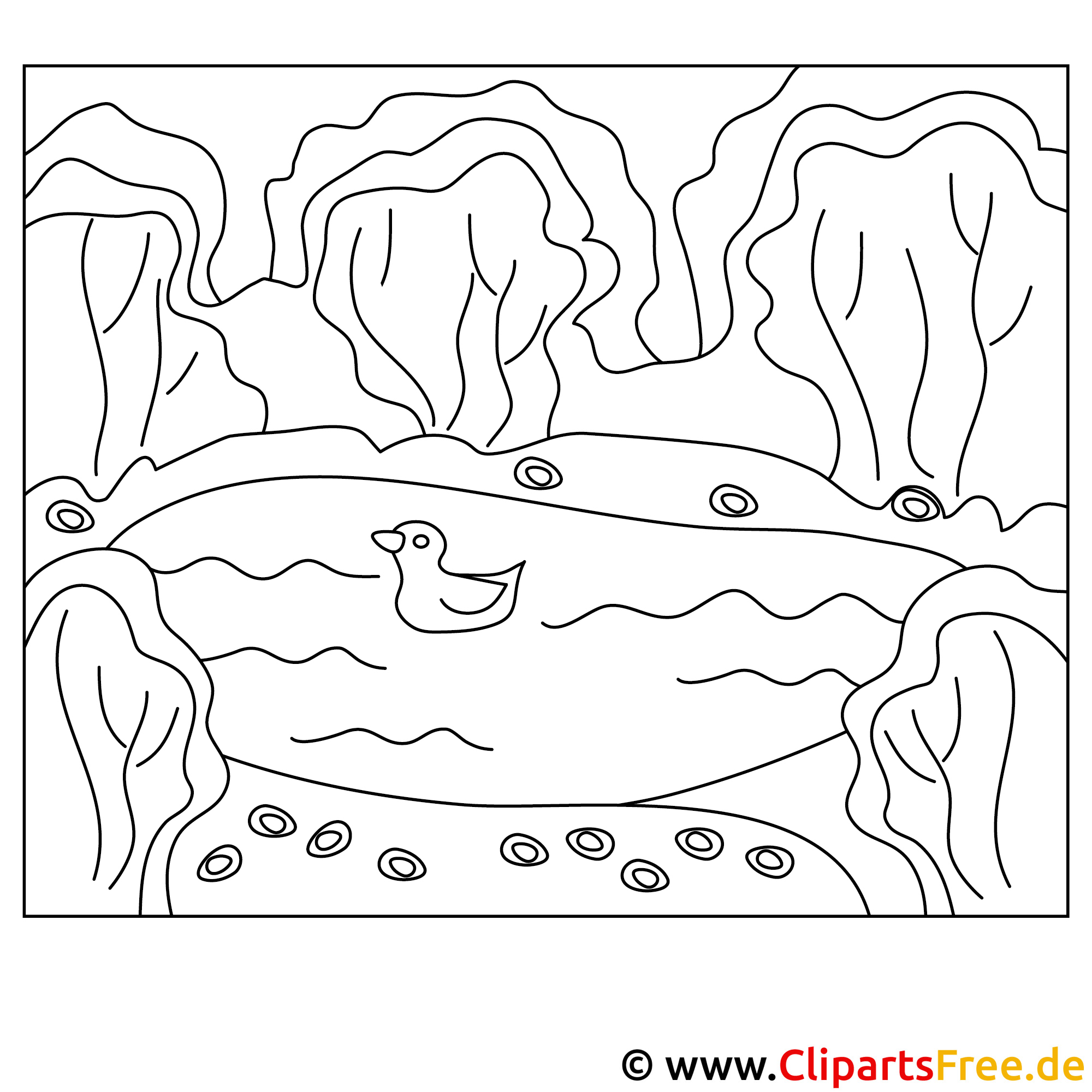 ausmalbild ente auf see