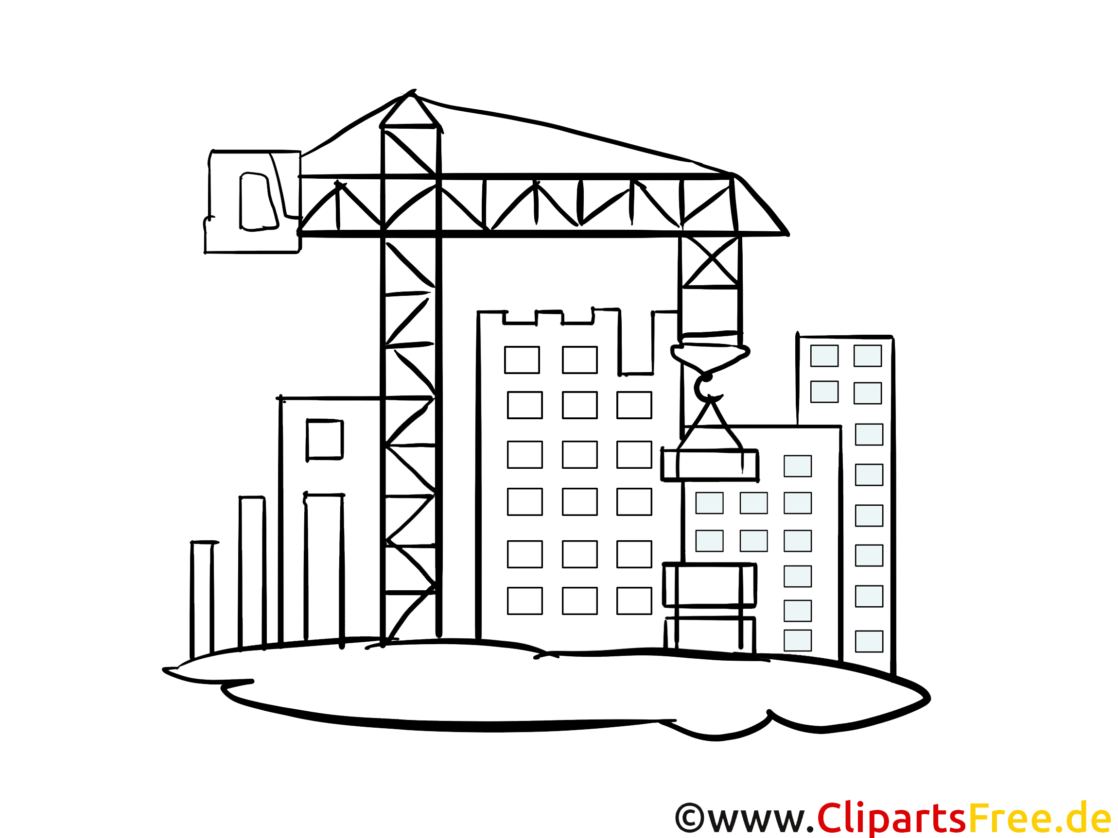 Baustelle Malvorlage, Bild, Grafik zum Ausmalen