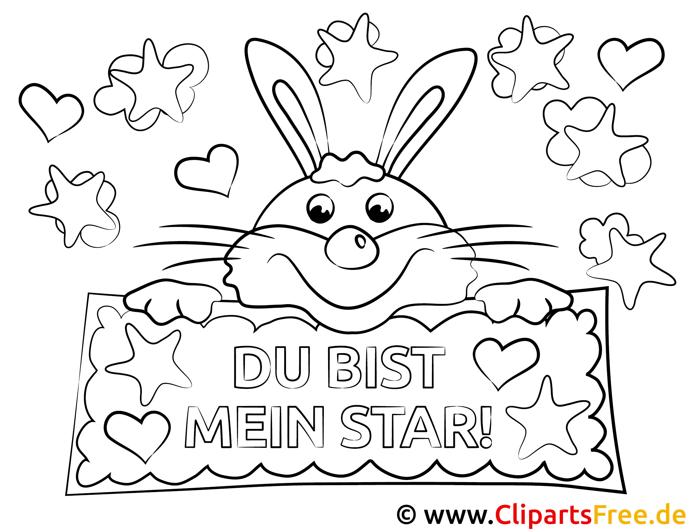 Hase Bild zum Ausmalen