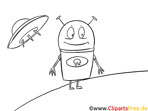 Cartoon Alien Bild zum Ausmalen Cartoon Alien Bild zum Ausmalen