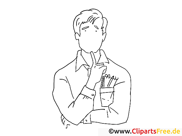 Mann im Büro Bild-Clipart zum Drucken und Ausmalen Mann im Büro Bild-Clipart zum Drucken und Ausmalen