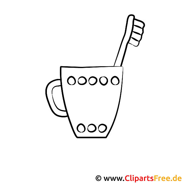 Ausmalbild Zahnbuerste in der Tasse Ausmalbild Zahnbuerste in der Tasse
