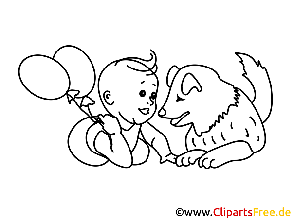 Baby und Haustier Hund Baby und Haustier Hund