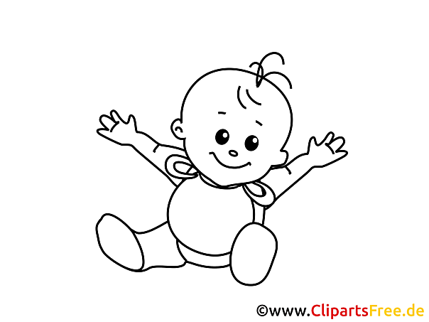 Kostenloses Ausmalbild Baby lächelt Kostenloses Ausmalbild Baby lächelt
