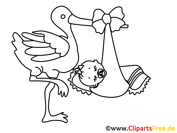 Storch mit Kind gratis Malvorlage Storch mit Kind gratis Malvorlage