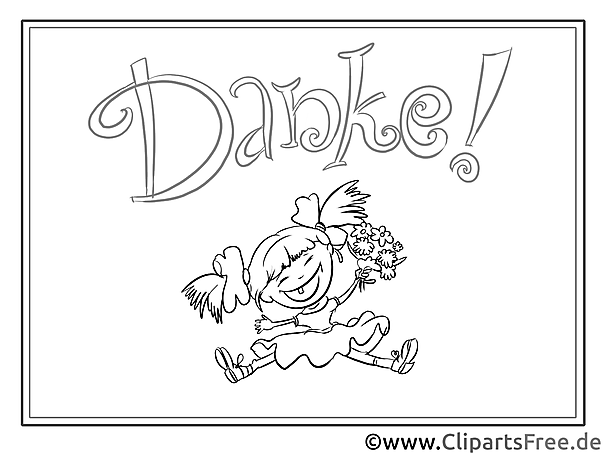 Ausmalbild Danke Mädchen Ausmalbild Danke Mädchen