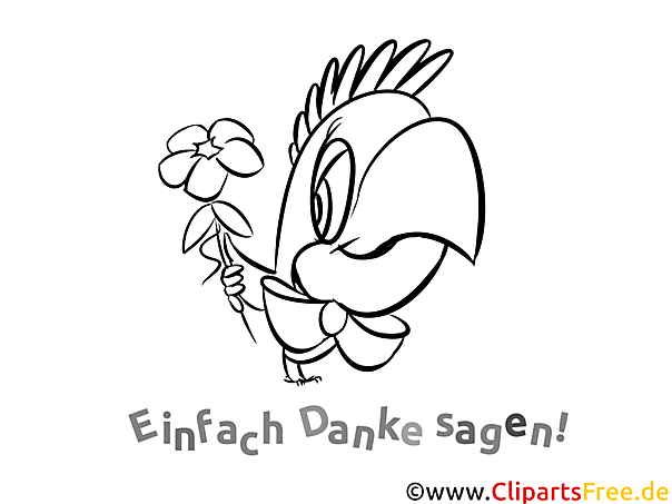 Ausmalbild Danke Papagei Ausmalbild Danke Papagei