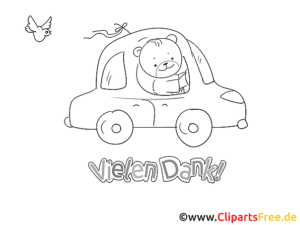 Auto Bär Ausmalbild Danke sagen Auto Bär Ausmalbild Danke sagen