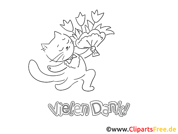 Blumen Katze Ausmalbilder zum Thema Danke Blumen Katze Ausmalbilder zum Thema Danke