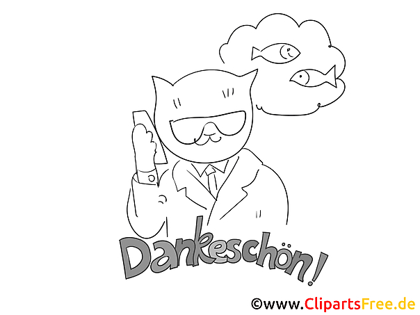 Fisch Katze kostenlose Dankeskarte zum Ausdrucken Fisch Katze kostenlose Dankeskarte zum Ausdrucken