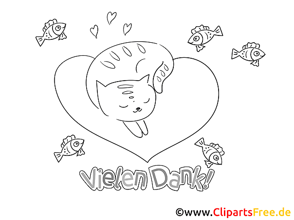 Herz Katze Ausmalbilder zum Thema Danke Herz Katze Ausmalbilder zum Thema Danke