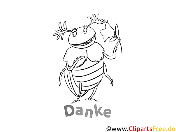 Kostenlose Dankeskarte Käfer zum Ausdrucken und Ausmalen Kostenlose Dankeskarte Käfer zum Ausdrucken und Ausmalen