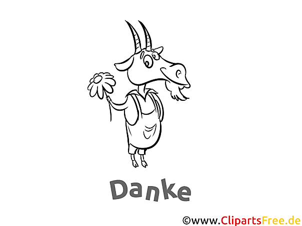 Kostenlose Dankeskarte Ziege zum Ausdrucken und Ausmalen Kostenlose Dankeskarte Ziege zum Ausdrucken und Ausmalen