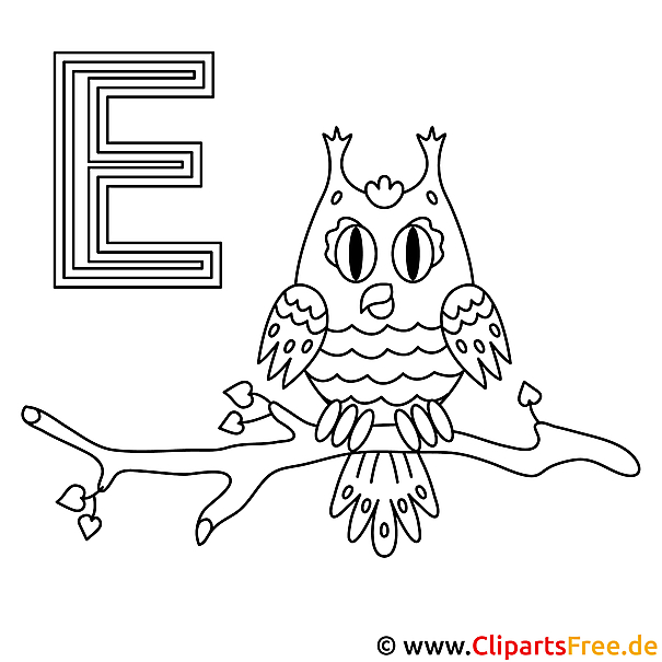 Eule Malvorlage - Buchstaben lernen Eule Malvorlage - Buchstaben lernen