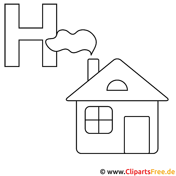 Haus Ausmalbild - Buchstaben Vorlagen kostenlos Haus Ausmalbild - Buchstaben Vorlagen kostenlos