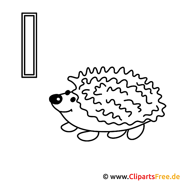 Igel Ausmalbild - Schablone Buchstaben Igel Ausmalbild - Schablone Buchstaben