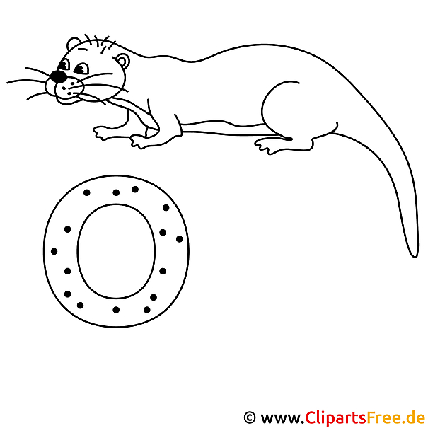 Otter Ausmalbild - Deutsche Buchstaben Otter Ausmalbild - Deutsche Buchstaben