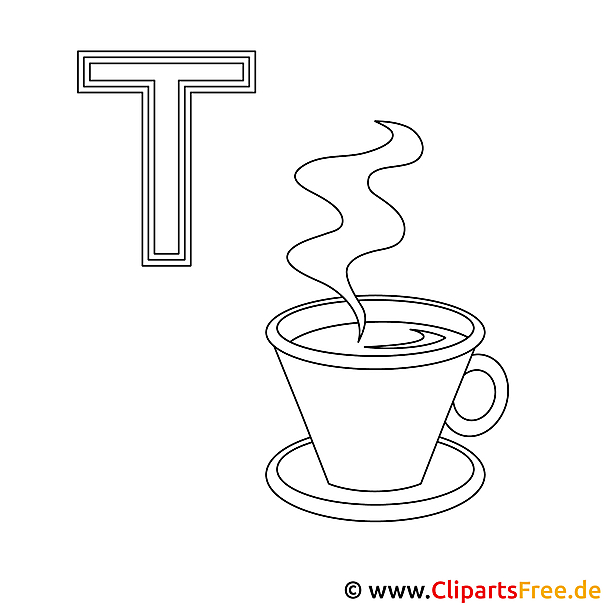 Teetasse Ausmalbild - ABC zum Ausmalen Teetasse Ausmalbild - ABC zum Ausmalen