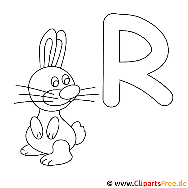 Rabbit - Buchstaben zum Ausmalen Rabbit - Buchstaben zum Ausmalen
