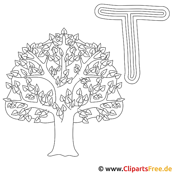 Tree - Buchstaben Vorlagen zum Ausmalen Tree - Buchstaben Vorlagen zum Ausmalen