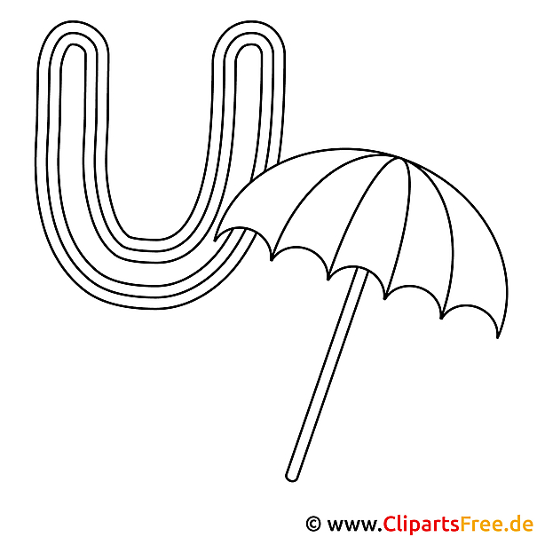 Umbrella - Buchstabe zum Ausdrucken Umbrella - Buchstabe zum Ausdrucken