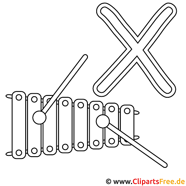 Xylophone - Buchstaben Schablonen Xylophone - Buchstaben Schablonen