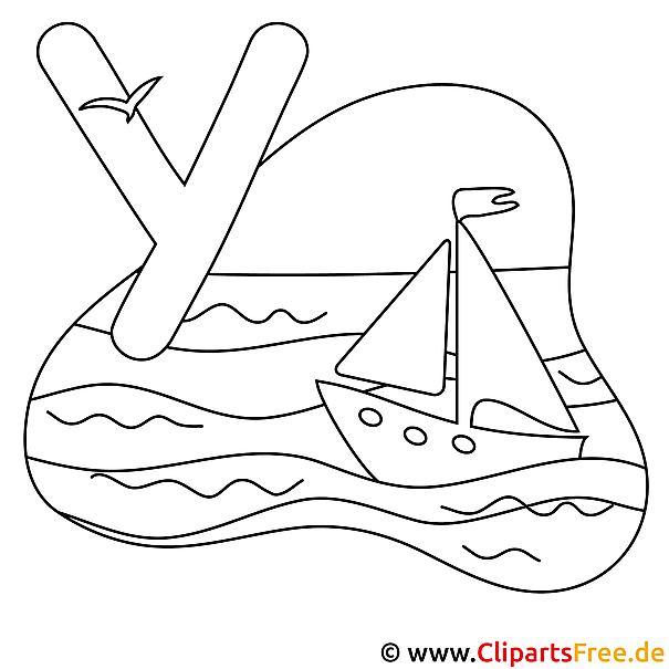 Yacht - Buchstaben zum Ausmalen Yacht - Buchstaben zum Ausmalen