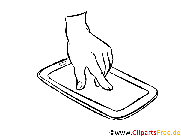 Ausmalbild Hand mit Smartphone Ausmalbild Hand mit Smartphone